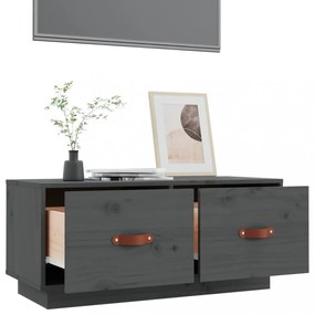 szürke tömör fenyőfa TV-szekrény 80 x 34 x 35 cm