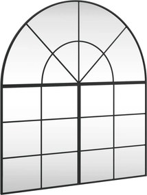 vidaXL fekete ívelt vas fali tükör 100x110 cm