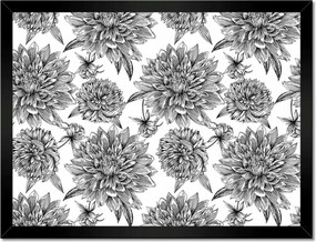 Poszterek keretben 40x30 Fekete-fehér grafika Virág