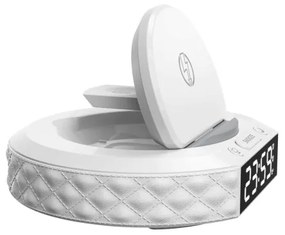 Immax 08983L - Ébresztő LCD-vel, 27W/9V Qi vezeték nélküli töltő, fehér