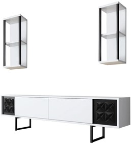 TV szekrény Black Line - White, Black