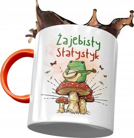 Narancssárga bögre Békás Statisztika Nyomtatott Fotóval