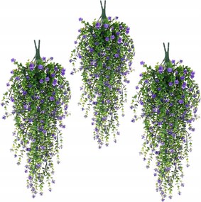 3 db Mű Virág Ág Függő Virágfüzér Borostyán Csokor