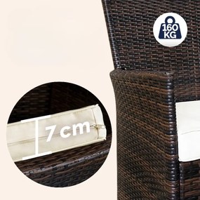 Casaria® Kerti rattan szett Berlin 1+6 - barna