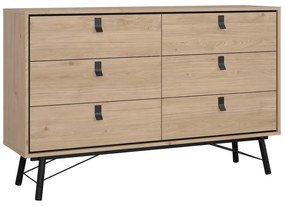 Natúr színű alacsony komód tölgyfa dekorral 153x95 cm Ry – Tvilum