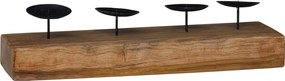 vidaXL Gyertyatartó Természetes 50 x 15 x 10 cm Tömör tíkfa