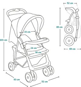 Lionelo - Sport babakocsi EMMA PLUS téglavörös/fekete