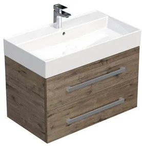SAT Cube Way Fürdőszobaszekrény mosdóval 80x53x46 cm Wellington tölgy matt CUBE46802DWSAT