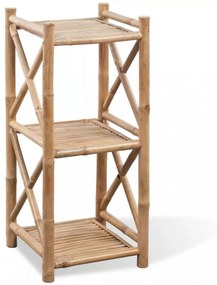 3 szintes szögletes bambusz polc
