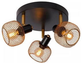 Lucide 77978/13/02 - Spotlámpa MAREN 3xE14/13W/230V fekete/réz