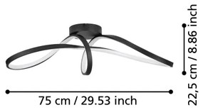 Eglo 901158-LED RGBW Dimmelhető mennyezeti lámpa CALAROSSA-Z LED/22W/230V fekete