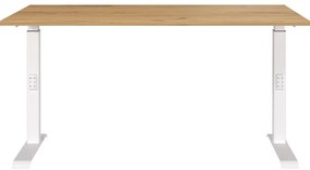 Íróasztal állítható magassággal, tölgyfa dekoros asztallappal 80x140 cm Downey – Germania