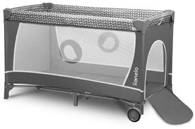 Lionelo - FLOWER utazóágy, szürke, skandináv stílus