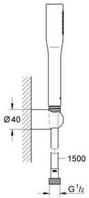 GROHE 27459000 - Zuhanyszett VITALIO GET STICK 1500 mm, fényes króm