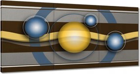 Vászonkép 180x90 Divatos kék és sárga gömbök Absztrakt