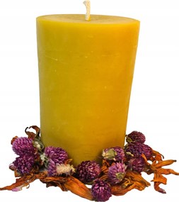 1 X Dekorációs Gyertya öntött természetes méhviasz Henger 13 cm 690g