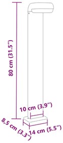 3 db fekete öntött alumínium kültéri állólámpa 80 cm