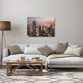 Fényes metropolisz képe (üvegen) (70x50 cm)