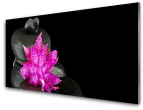Üvegfotó Virág Fekete kövek 100x50 cm