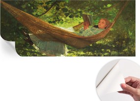 Öntapadós tapéta Fali furnér 3D hatás Pihenés a függőágyban 250x104 cm