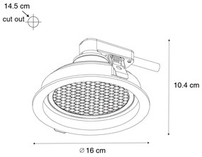 6 darabos modern, arany színű, állítható süllyesztett spotlámpa szett - Coop 111 Honey