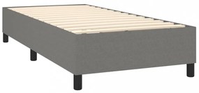 sötétszürke szövet rugós és LED-es ágy matraccal 80 x 200 cm