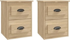 vidaXL 2 db sonoma tölgy falra szerelhető éjjeliszekrény 41,5x36x53 cm