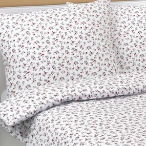 Bellatex Rázsák flanel ágyneműhuzat piros, 140 x 200 cm, 70 x 90 cm, 140 x 200 cm, 70 x 90 cm