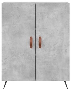 betonszürke szerelt fa magasszekrény 69,5 x 34 x 180 cm