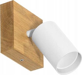 Led fali lámpa, mennyezeti lámpa Tölgyfa fehér, modern, 10 cm, GU10, mozgatható, felületre szerelhető