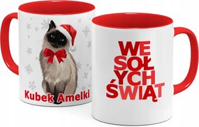 Karácsonyi Bögre Cicás Mikulás Névvel Ajándék Karácsonyra