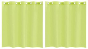 2 db almazöld fátyolfüggönyök rojtokkal 140x140 cm