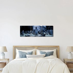 Kép - sötét éjszaka (órával) (90x30 cm)