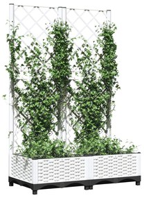 fehér polipropilén rácsos kerti ültetőláda 80 x 40 x 121,5 cm