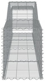 vidaXL 10 db íves horganyzott vas gabion kosár 400x50x60/80 cm