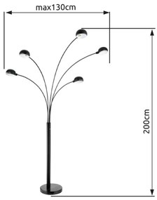 Globo 58228NB - Állólámpa SEYMOUR 5xE14/40W/230V fekete