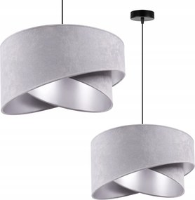 Mennyezeti Lámpa Lógó Csillár Szimpla Lámpabúra Glamour Szürke Króm