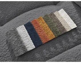 Szürke buklé kinyitható-tárolóhelyes sarokkanapé (bal oldali-heverő résszel) Roxelane – Bobochic Paris