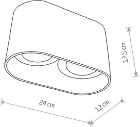 NOWODVORSKI 9241 OVAL Hengeres Mennyezeti Lámpa GU10 IP20