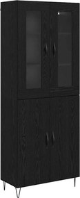 vidaXL Magasfiú Fehér és Fekete Tölgy 69,5 x 34 x 180 cm Faanyag