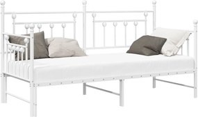 vidaXL Nappali ágykeret Fehér 80 x 200 cm Acél