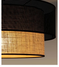 Felületre szerelhető BORHO csillár 1xE27/60W/230V fekete/juta