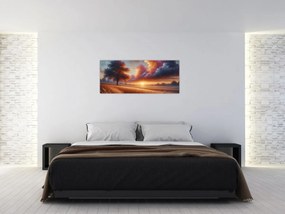 Kép – Naplemente a mezőn (120x50 cm)