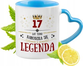 Születésnap 17 17-es 17-es Kék Bögre Szív Alakú Füllel Ajándék