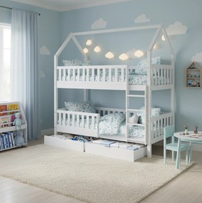 Montessori emeletes ágy, fehér, VENITA TYP 2