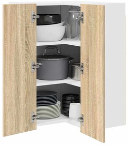 Függő szekrény Riga Sonoma tölgy és fehér 57 x 57 x 80 cm