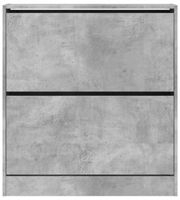 betonszürke szerelt fa cipőszekrény 80 x 21 x 87,5 cm