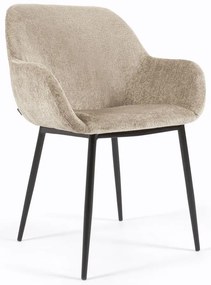 Bézs kárpitozott étkezőfotel Konna – Kave Home