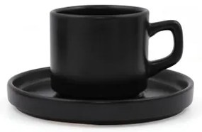 20 darabos étkészlet, fekete/kőkerámia