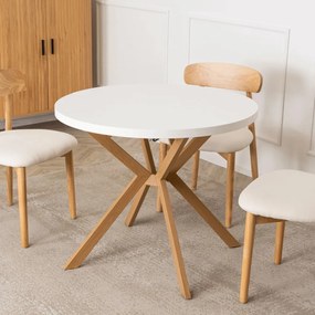 Bővíthető Étkezőasztal Fehér Színben. LUGO 90-190 cm